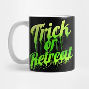 Green Spiderweb Letter Trick Or Retreat Halloween Mug